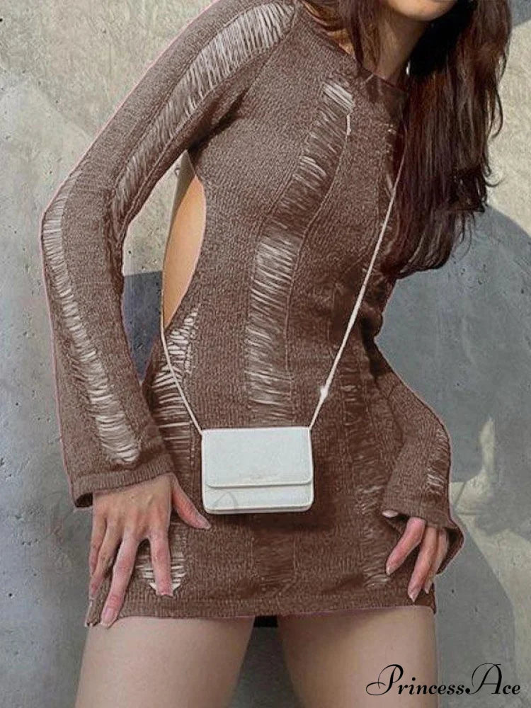 Trendy Distressed Mini Dress