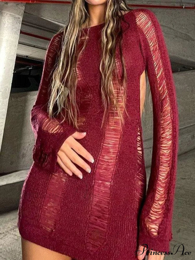 Trendy Distressed Mini Dress