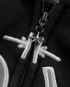 Divin Embroidery Zip Up Hoodie