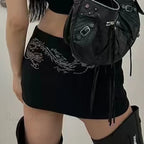 Dragon Rhinestone A-Line Skirt