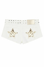 Y2K Star Print Denim Shorts