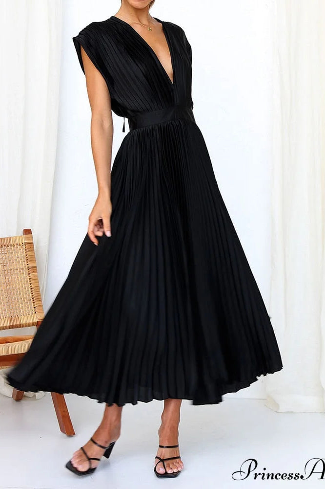 Loose Zipper Trendy Pleated Party Dress