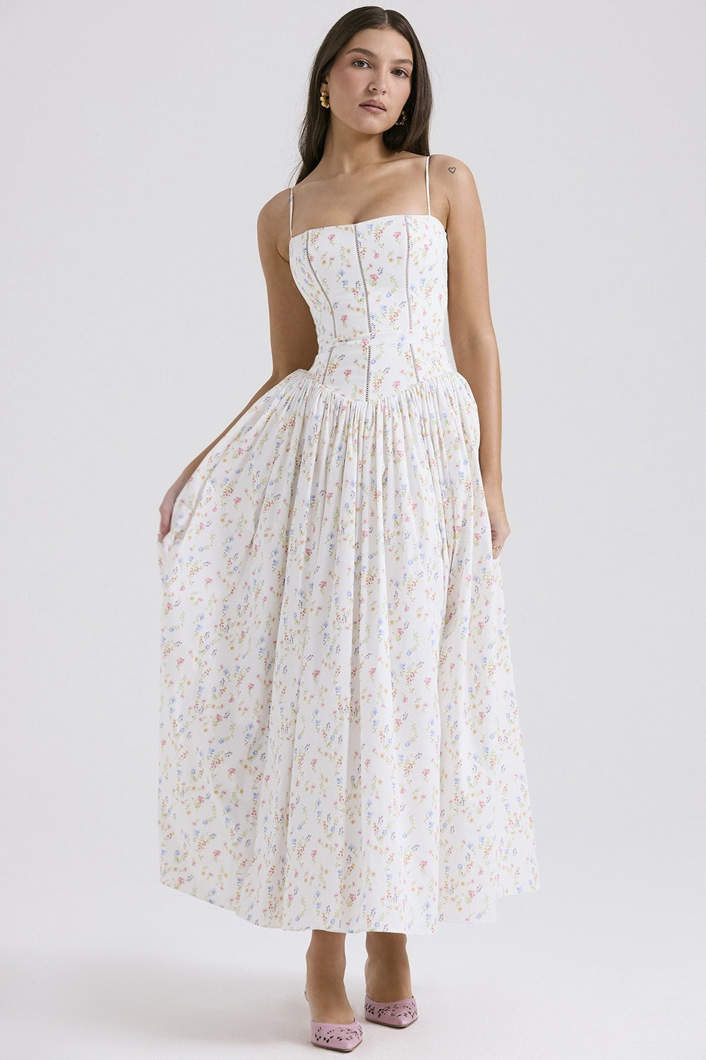 Floral Cami Bodycon Maxi Dress