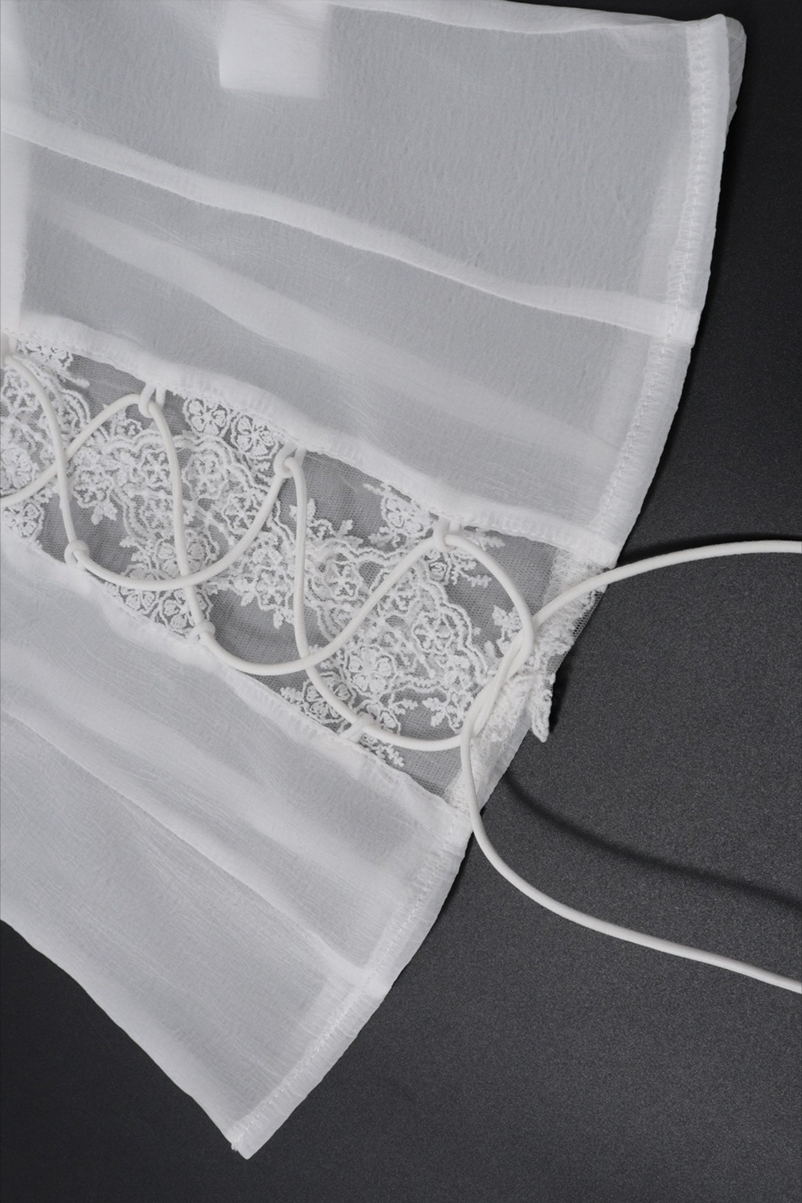 Lace Trim Tie Back Slim Skirt Set