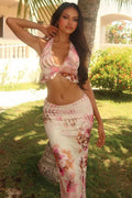 Halter Floral Print Skirt Set