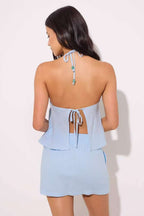 Minimalist Solid Beaded Halter Top
