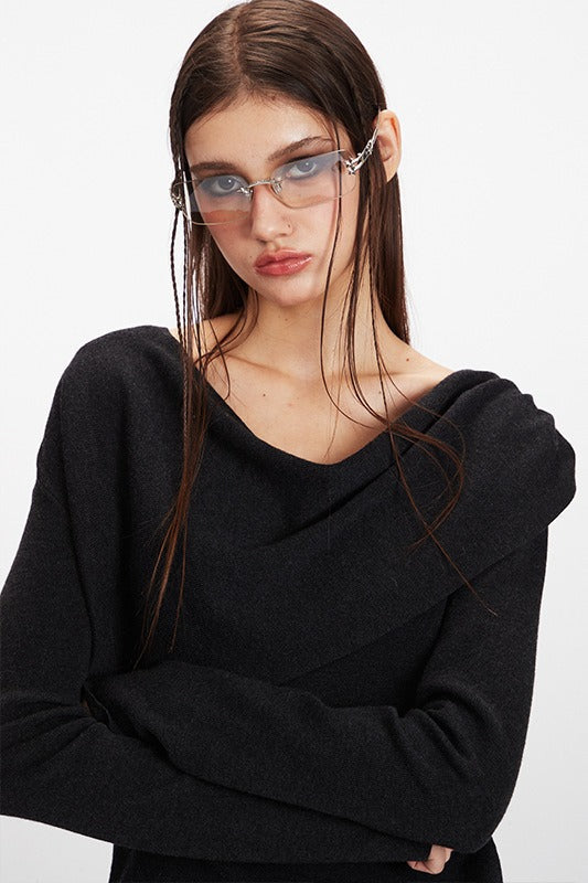 Cowl Neck Fitted Knit Top