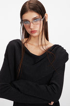 Cowl Neck Fitted Knit Top