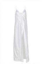 Silk Satin Lace Trim Cami Slip Maxi Dress