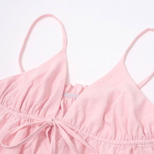 Solid Slim Tie Cami Top