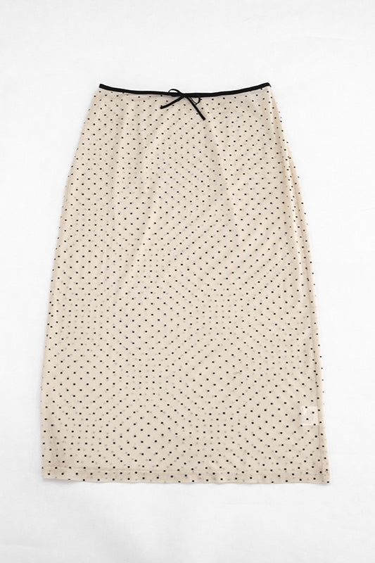 Polka Dot Mesh Sheer High Waist Skirt