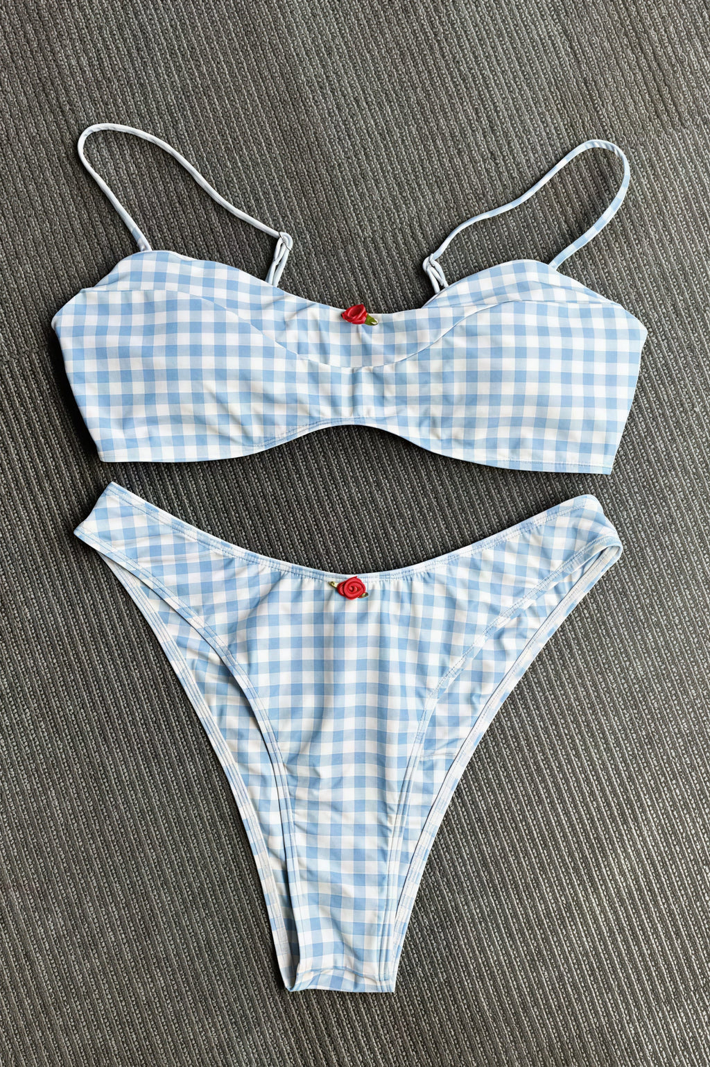 Lace Up Triangle Bikini Two Piece Sets