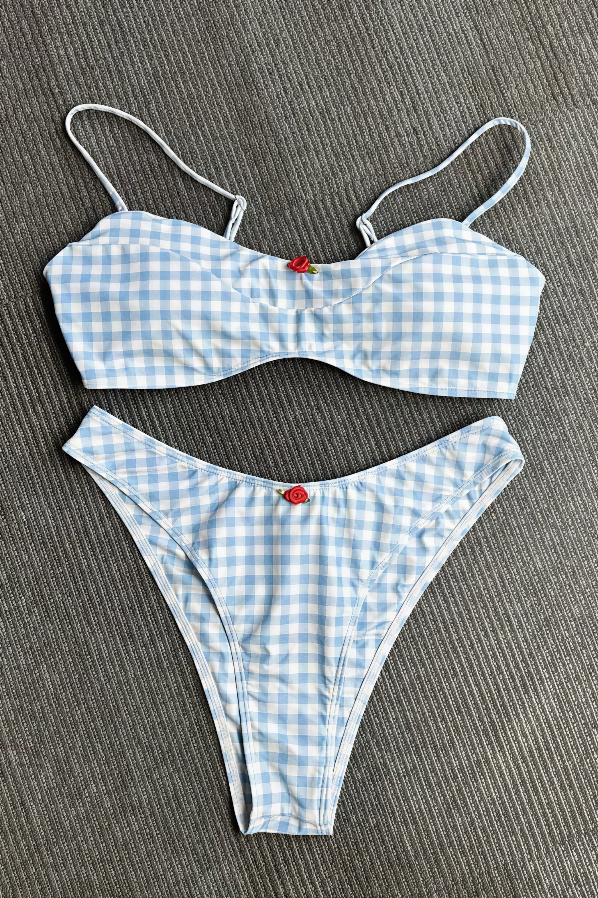 Lace Up Triangle Bikini Two Piece Sets