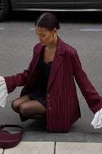 Vintage Striped Patchwork Blazer