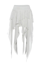 Color Block Drape Tie Asymmetric Skirt