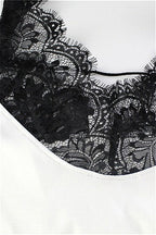 V Neck Lace Splice Maxi Dress
