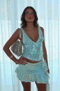 Deep V Sequin Lace Slim Cami Top