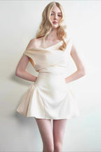 Waist Tight Satin Elegant Mini Dress
