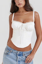 Lace Panel Tie Cami Top