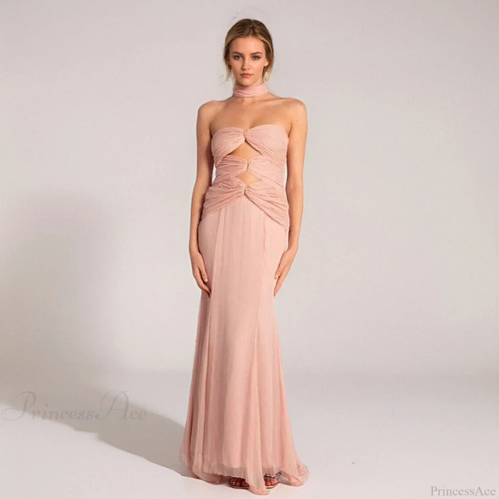 Early Fall Fish Tail Hollow Chiffon Prom Dress