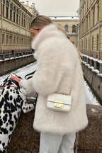 Eco Faux Fur Solid Cropped Coat