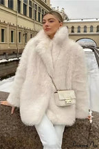 Eco Faux Fur Solid Cropped Coat