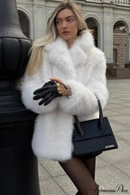 Eco Faux Fur Solid Cropped Coat