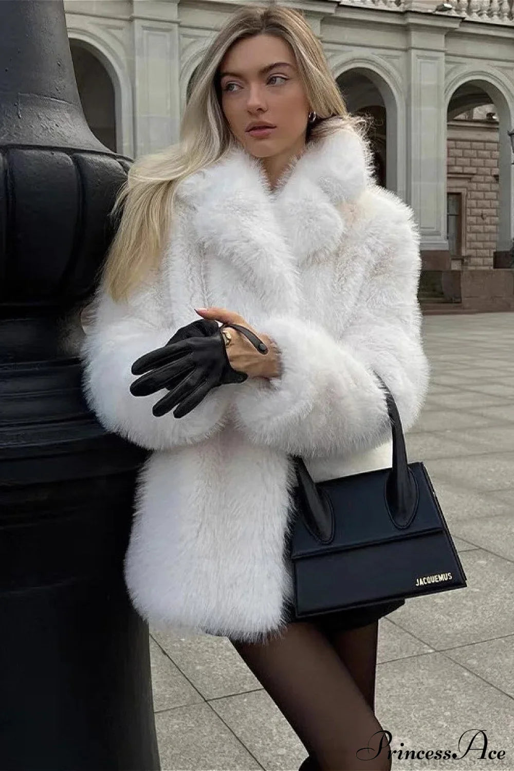 Eco Faux Fur Solid Cropped Coat