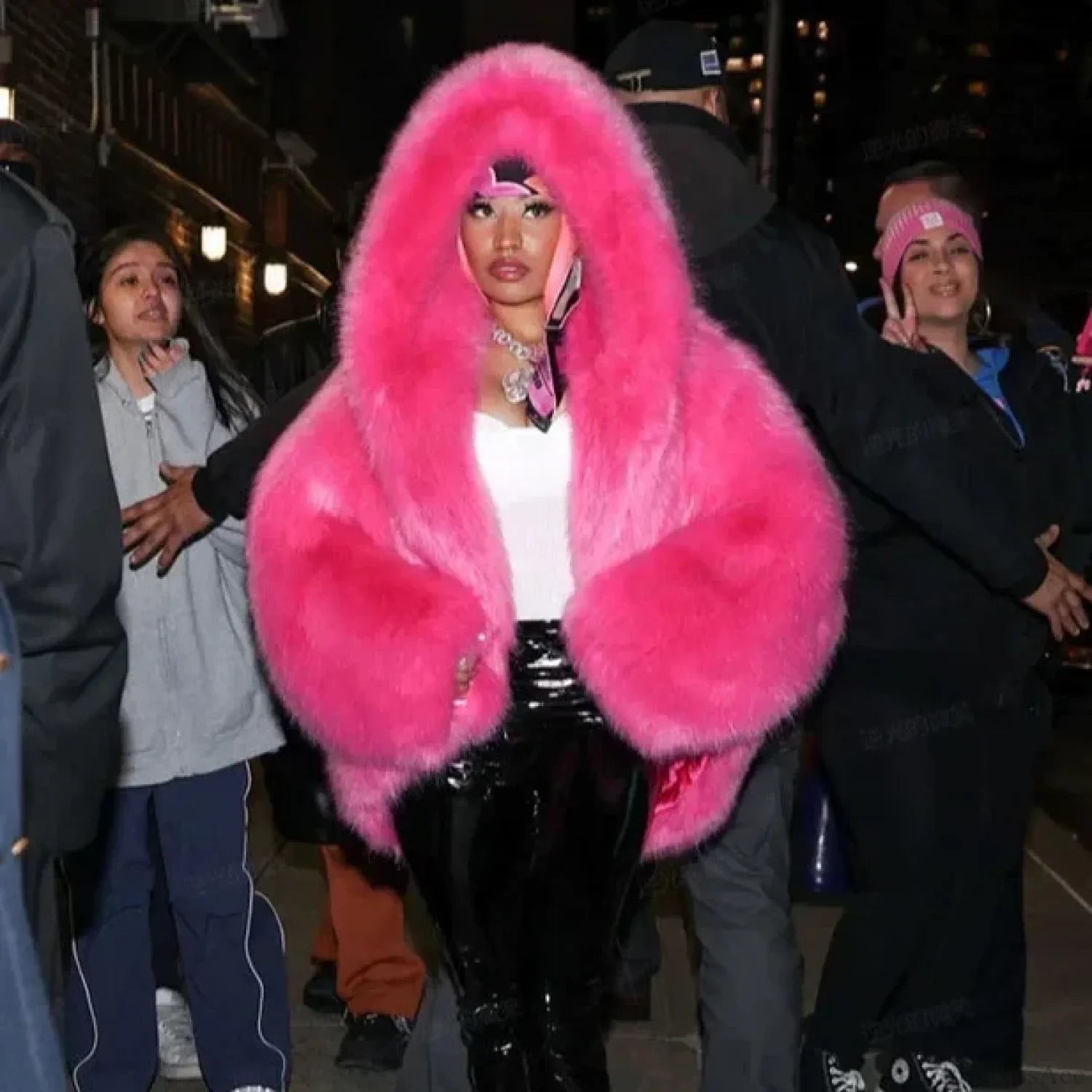 Eco-Friendly Imitation Fox Hooded Coat