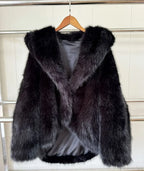 Eco-Friendly Imitation Fox Hooded Coat