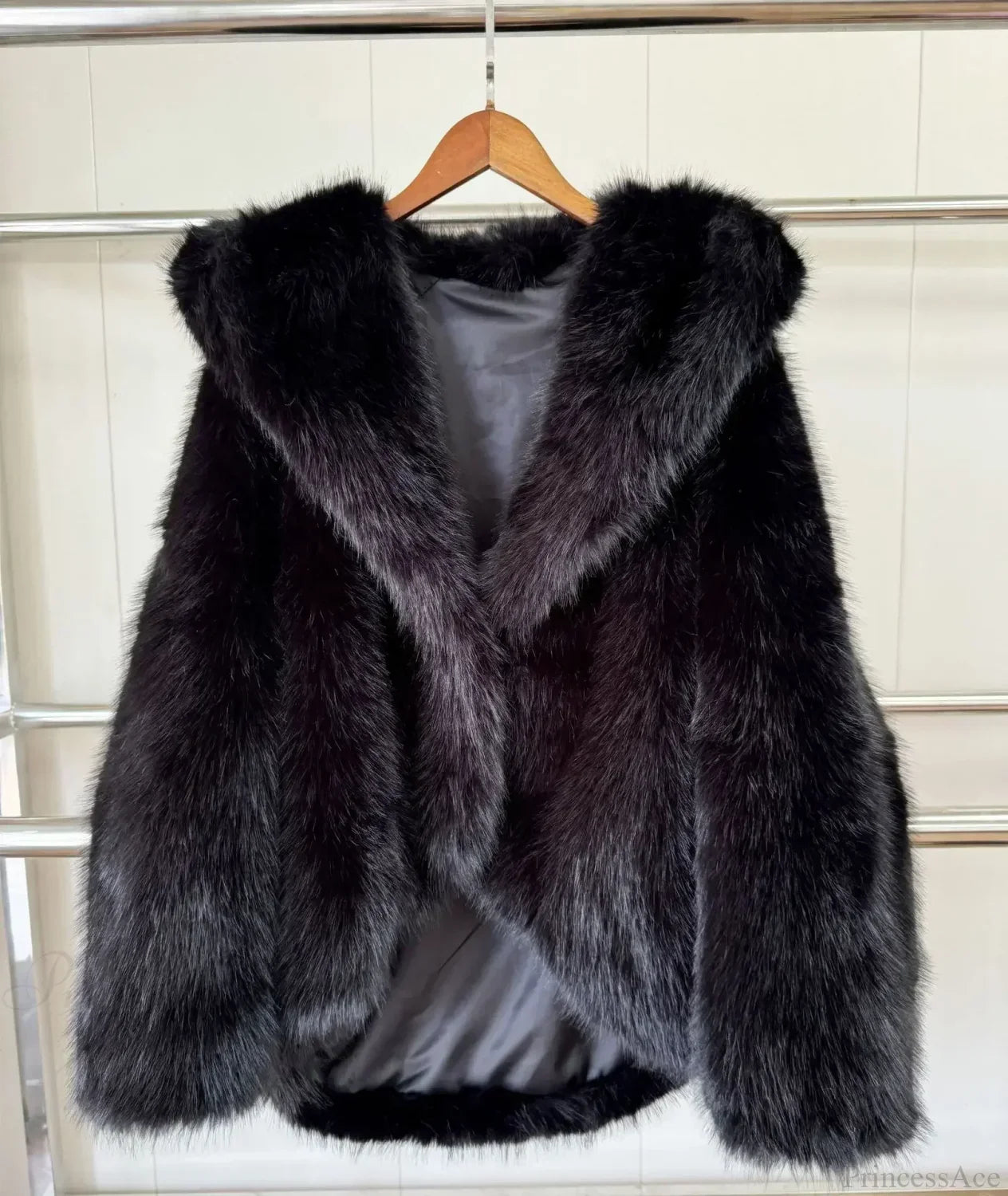 Eco-Friendly Imitation Fox Hooded Coat