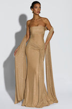 Elegant Tube Off Shoulder Silver Prom Dress