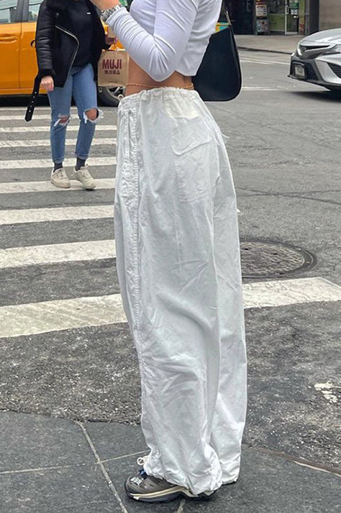 Low-Waisted Drawstring Cargo Pant