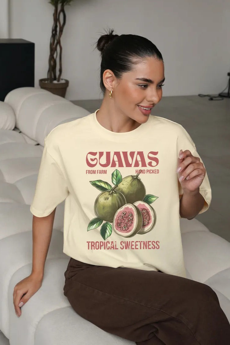 Casual Loose Cotton Fruit Print T-Shirt