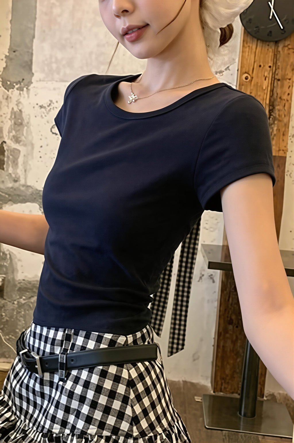Bow Tie Back Hollow Out T-Shirt