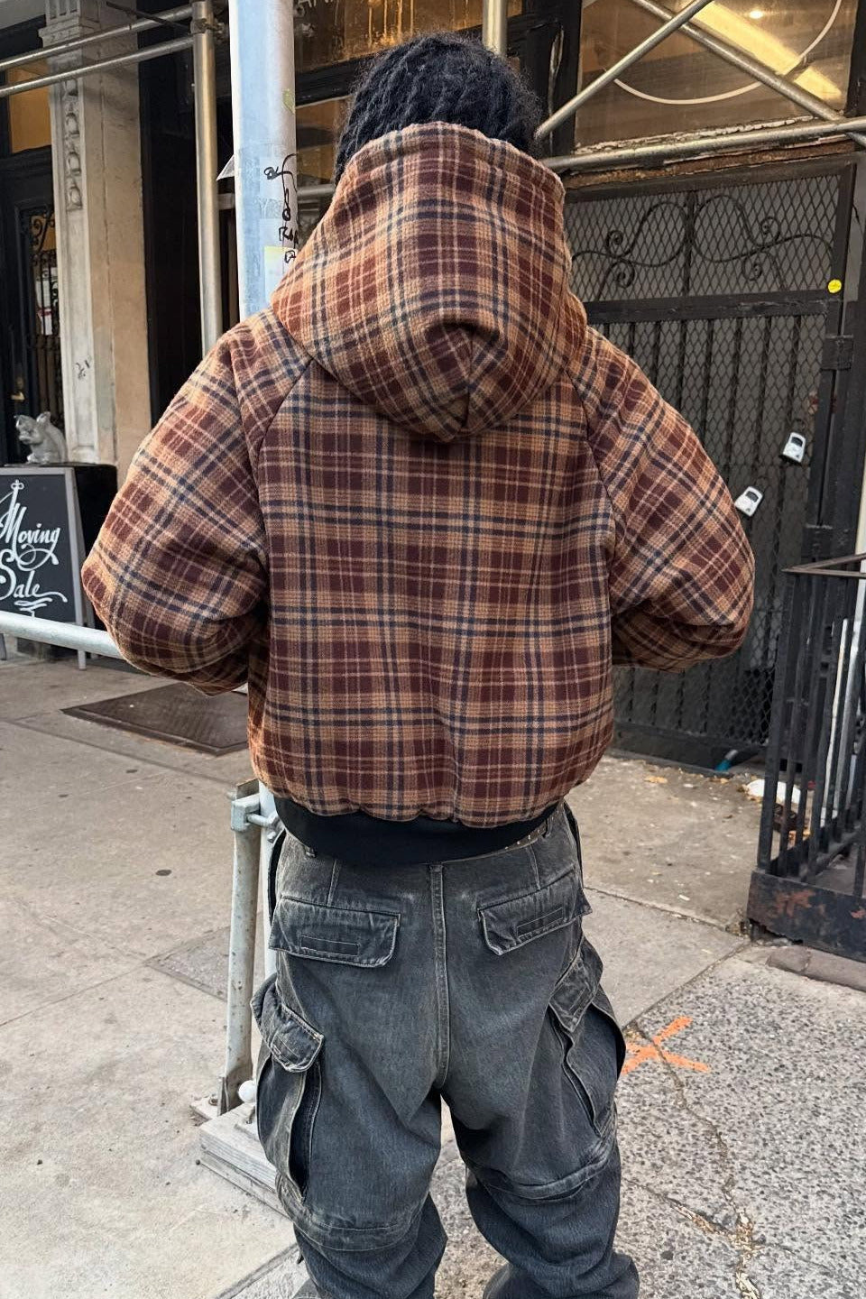 Checked Lined Reversible Hoodie