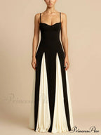 Elegance Panelled Tulle Charming A-Line Slip Maxi Dress