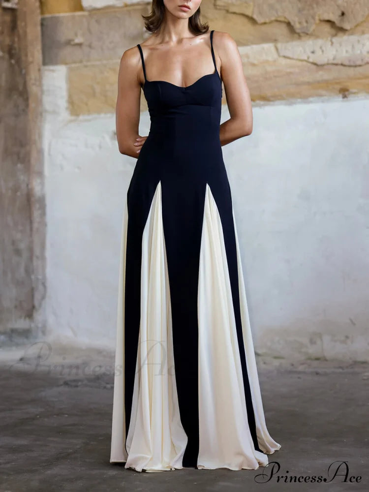 Elegance Panelled Tulle Charming A-Line Slip Maxi Dress