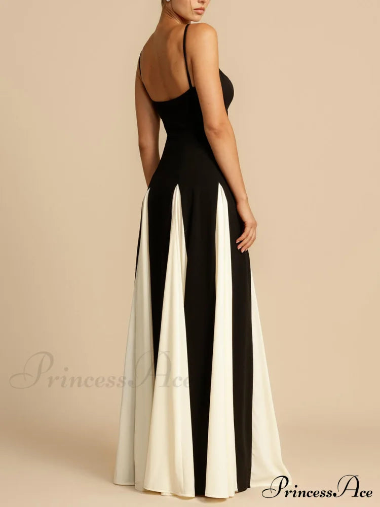 Elegance Panelled Tulle Charming A-Line Slip Maxi Dress
