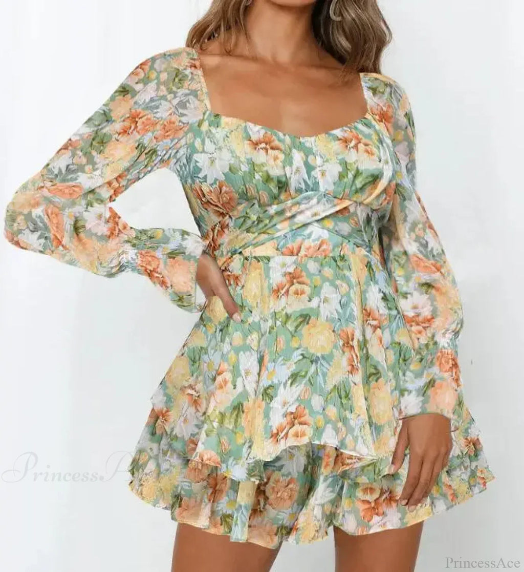 Elegant Bobo Floral Playsuit A-Line Dress