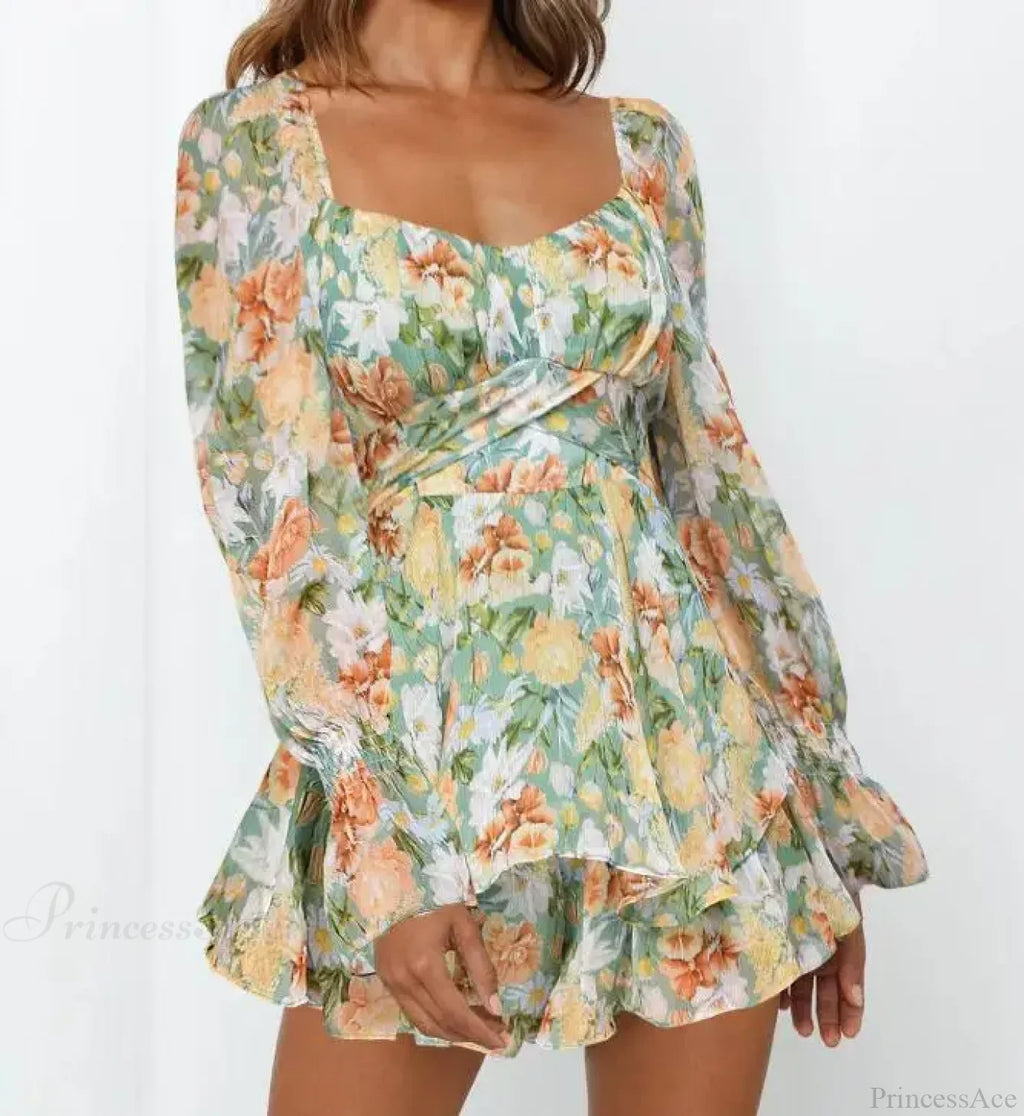 Elegant Bobo Floral Playsuit A-Line Dress