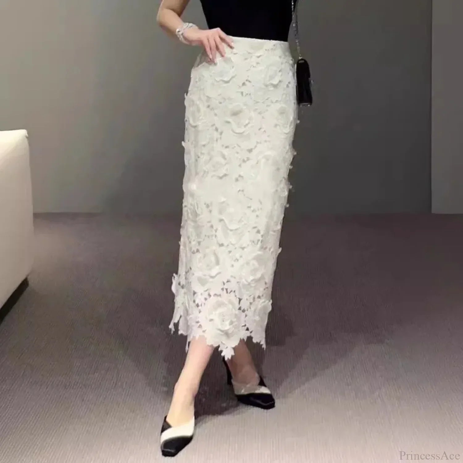 Elegant Lace Pencil Skirt For Women Work Cocktail Party