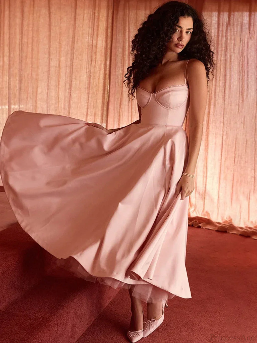 Elegant Mesh A-Line Vacation Dress