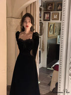 Elegant Midi Dress Trendy With Puff Sleeves