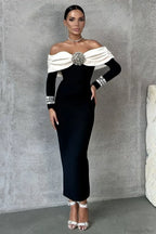Elegant Sequin Off-The-Shoulder Evening Dress