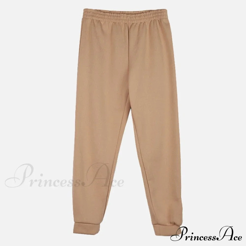 Elegant With Long Sweatshirt Set And Hoodie Lace-Up Warm Pant Solid Detail