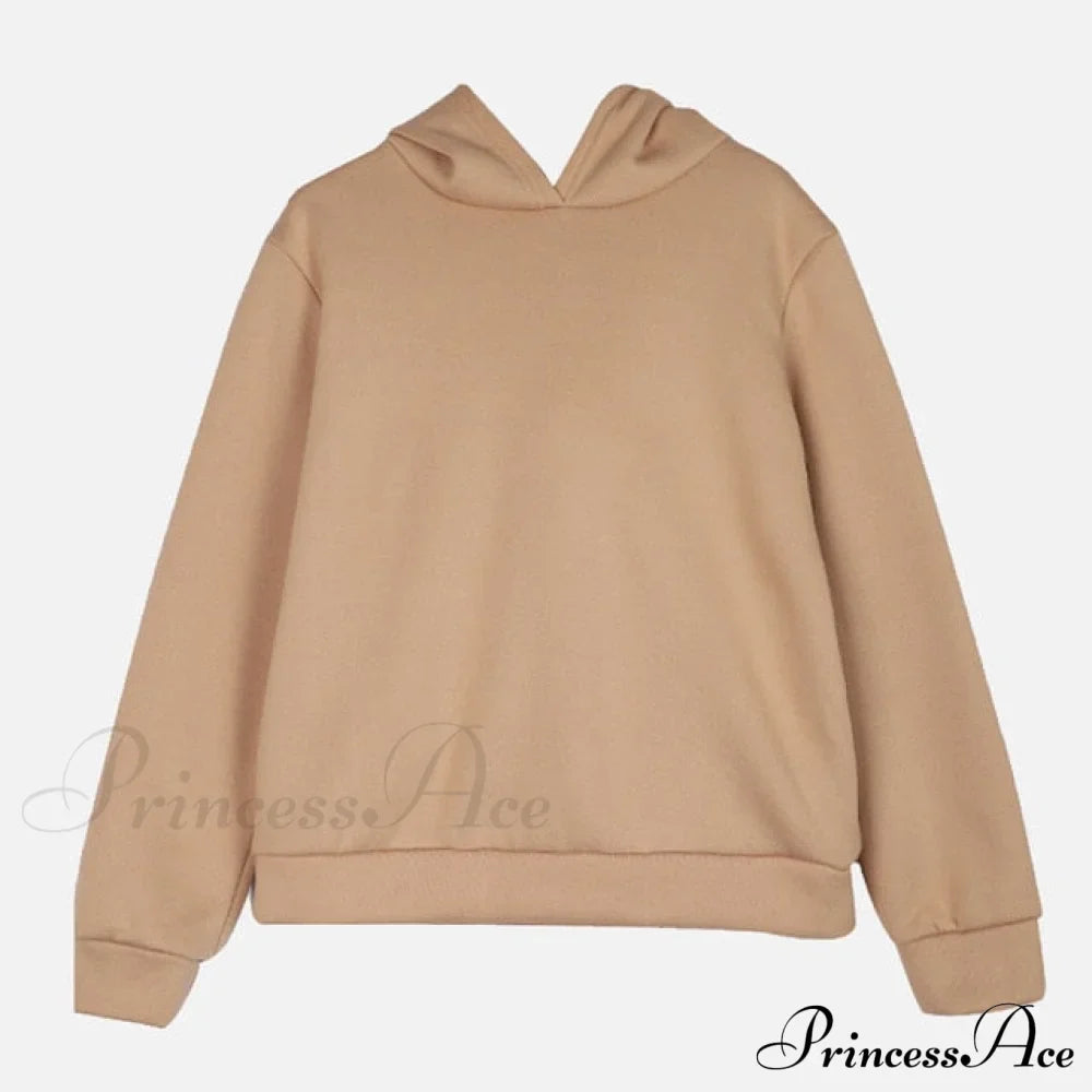Elegant With Long Sweatshirt Set And Hoodie Lace-Up Warm Pant Solid Detail