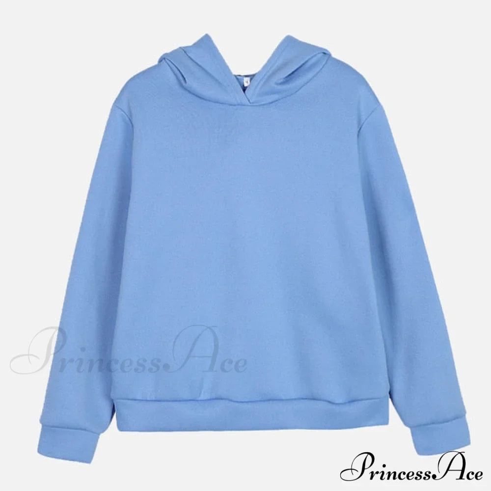 Elegant With Long Sweatshirt Set And Hoodie Lace-Up Warm Pant Solid Detail
