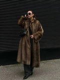 Elegant Woolen Belted Long Sleeve Overcoat