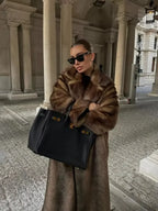 Elegant Woolen Belted Long Sleeve Overcoat